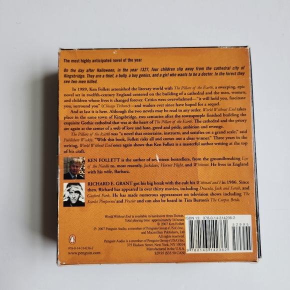 2007 WORLD WITHOUT END 12-CD Abridged Ken Follett Audiobook (Richard E. Grant) - Picture 2 of 9
